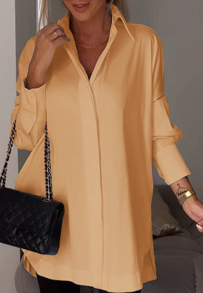 Blusa Con Corte Relajado Y Abertura En El Dobladillo Para Mujer | Ideal Para Uso Diario E Informal