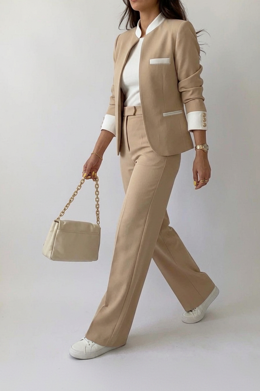 Conjunto De Top Amplio y Pantalón Recto para Mujer | Ideal para Uso Diario