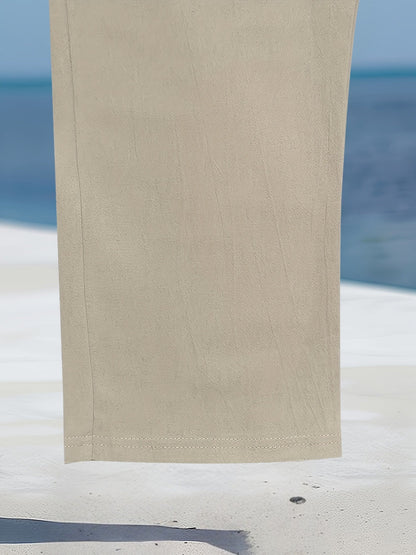 Pantalón de Pierna Ancha con Cintura Elástica y Cordón para Hombre | Ideal para Uso Diario