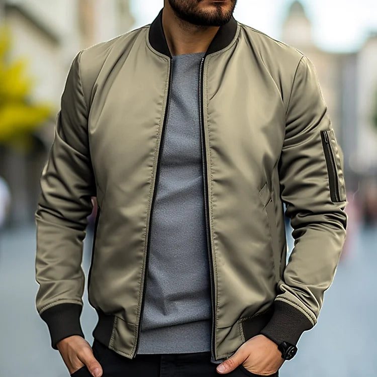 Chaqueta Bomber con Cremallera Integral para Hombre | Ideal para Uso Diario