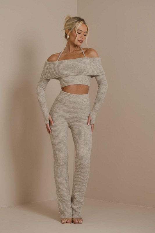 Conjunto de Dos Piezas con Top de Hombros Descubiertos para Mujer | Ideal para Uso Diario y Eventos