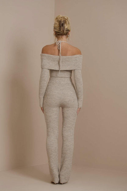 Conjunto de Dos Piezas con Top de Hombros Descubiertos para Mujer | Ideal para Uso Diario y Eventos