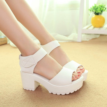 Sandalias Plataforma Con Cierre Ajustable Para Mujer | Ideales Para Uso Diario En Temporadas Cálidas