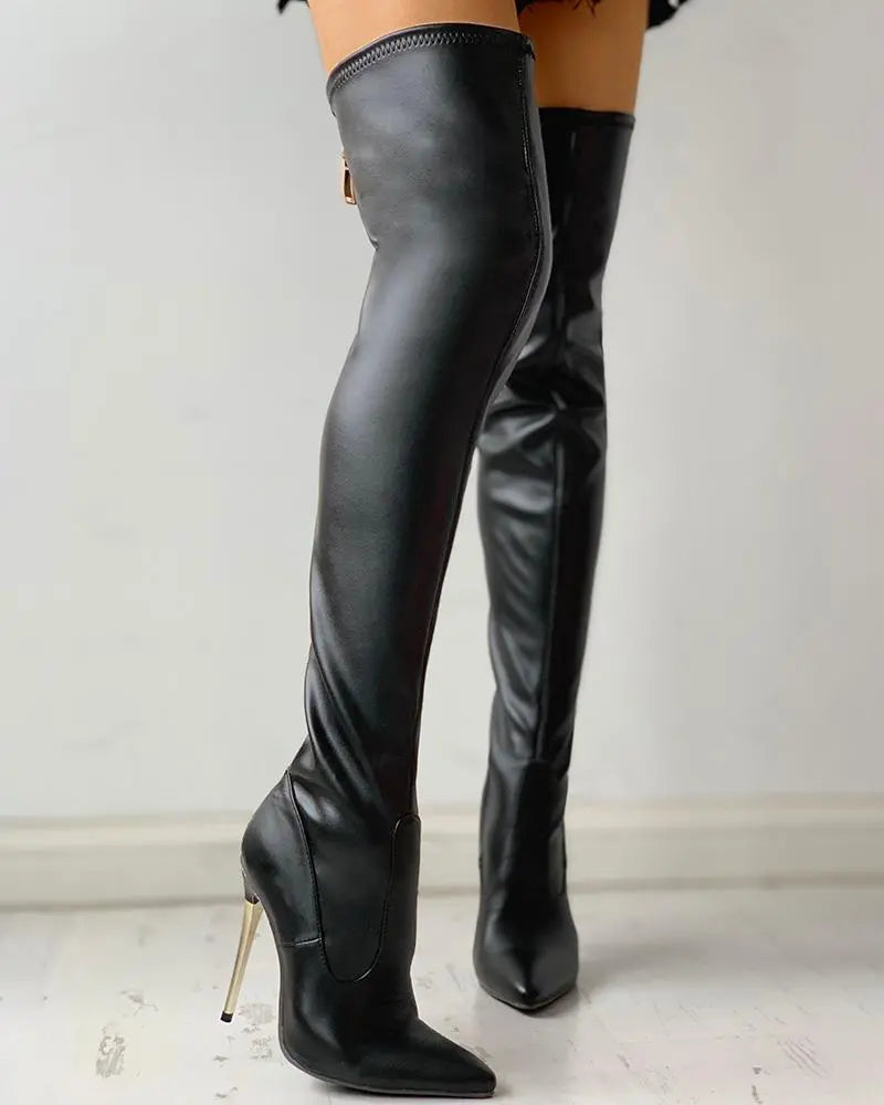 Botas Overknee para Mujer con Tacón Alto Metálico | Ideal para Ocasiones Nocturnas