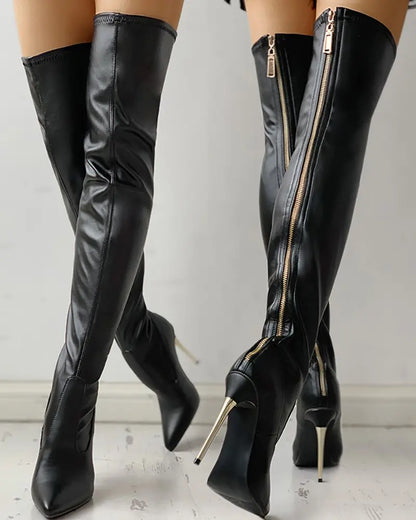 Botas Overknee para Mujer con Tacón Alto Metálico | Ideal para Ocasiones Nocturnas