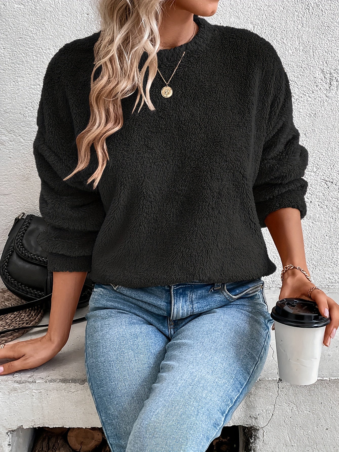 Sudadera Con Cuello Redondo Y Manga Larga Para Mujer | Ideal Para Uso Diario