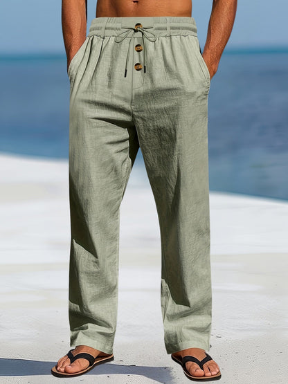 Pantalón de Pierna Ancha con Cintura Elástica y Cordón para Hombre | Ideal para Uso Diario