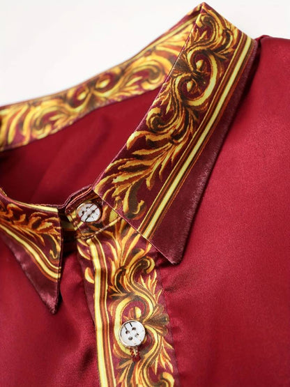 Camisa De Manga Larga Con Detalles Contrastados Y Diseño Patchwork Para Hombre | Ideal Para Ocasiones Formales Y Semi-Formales