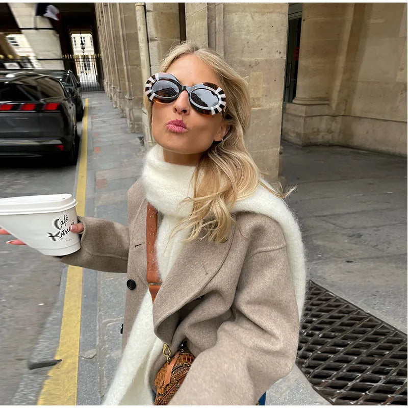 Abrigo De Invierno Con Corte Suelto Y Botones Dobles Para Mujer | Ideal Para Invierno