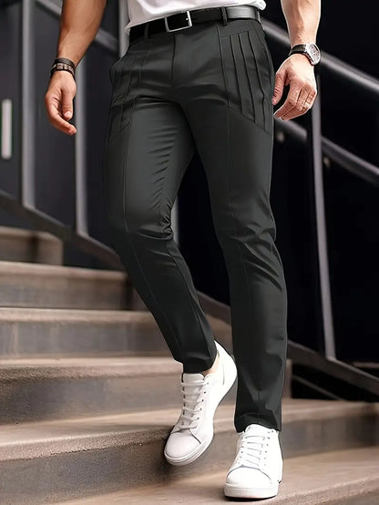 Pantalón Slim con Cintura Ajustada y Bolsillos Laterales para Hombre | Ideal para Uso Diario