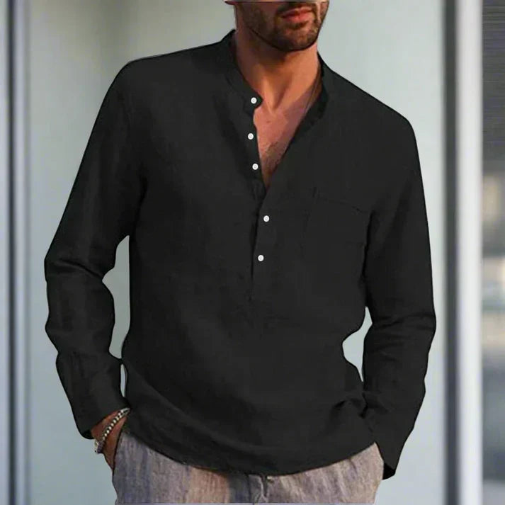 Camisa de Hombre con Corte Holgado para Climas Moderados | Ideal para el Día a Día