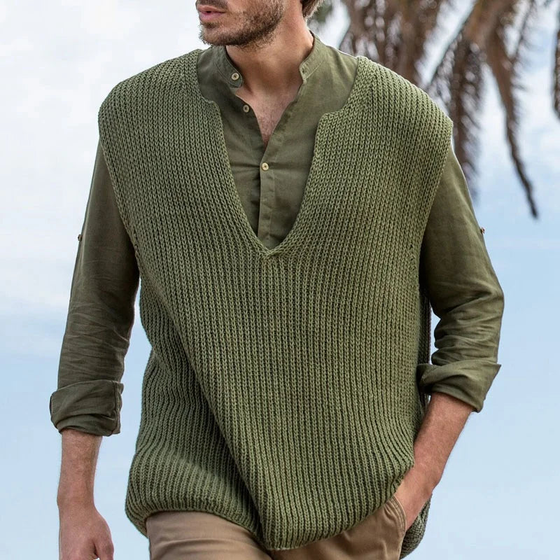 Jersey Sin Mangas De Punto Para Hombre | Ideal Para Superposición Y Uso Informal