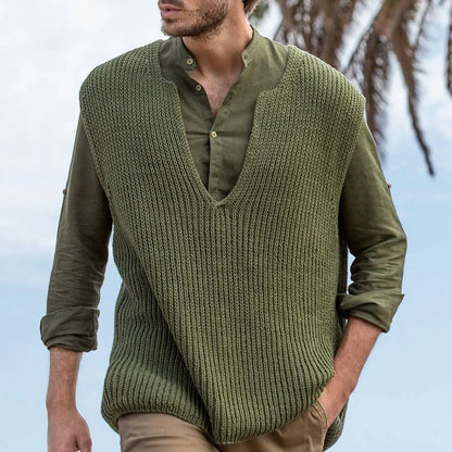 Jersey Sin Mangas De Punto Para Hombre | Ideal Para Superposición Y Uso Informal