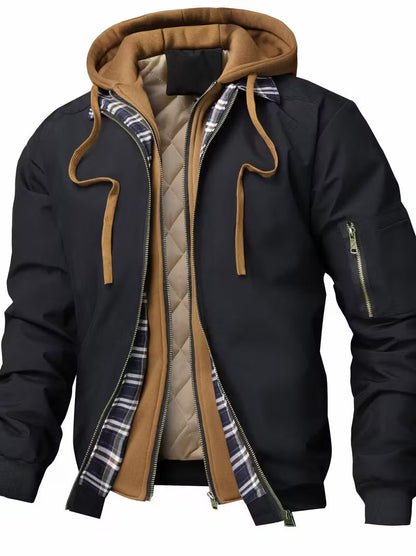 Chaqueta Con Cremallera Completa Y Capucha Integrada Para Hombre | Ideal Para Uso Diario Y Entretiempo