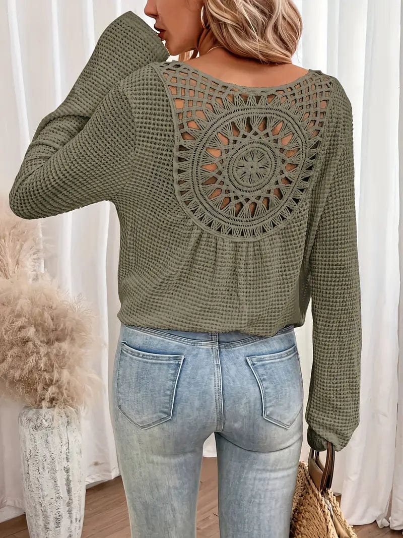 Jersey Con Cuello En V Y Textura Gofrada Para Mujer | Ideal Para Uso Diario U Ocasional