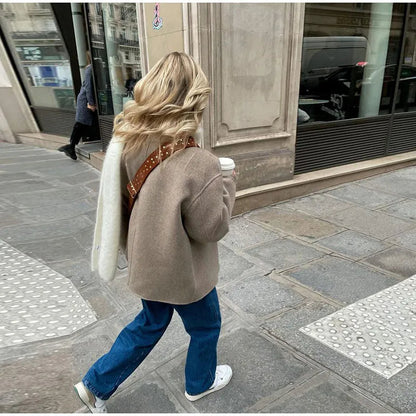Abrigo De Invierno Con Corte Suelto Y Botones Dobles Para Mujer | Ideal Para Invierno