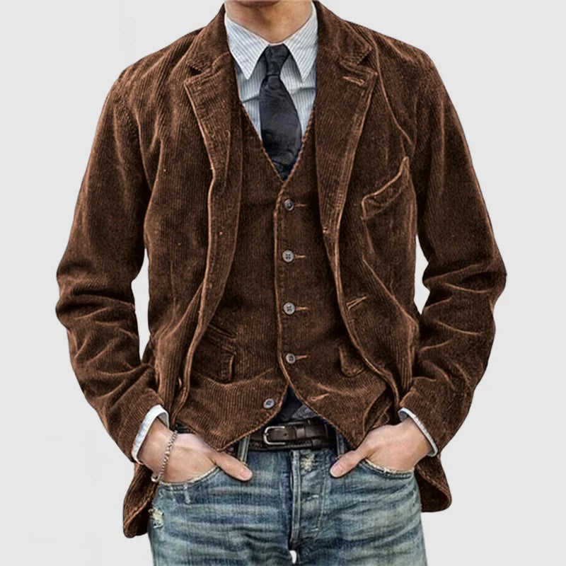 Blazer con Cierre de Botones y Corte Estructurado para Hombre | Ideal para Uso Profesional