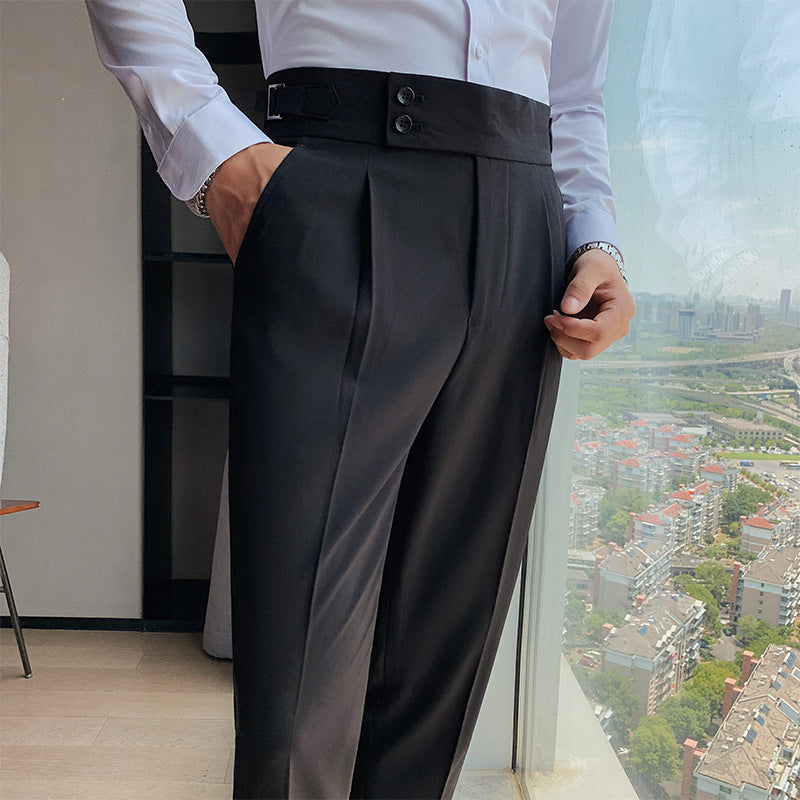 Pantalón Slim-Fit con Cierre de Botón y Cremallera para Hombre | Ideal para Entornos Profesionales y Ocasiones Sociales