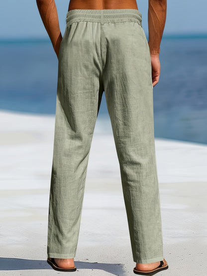 Pantalón de Pierna Ancha con Cintura Elástica y Cordón para Hombre | Ideal para Uso Diario