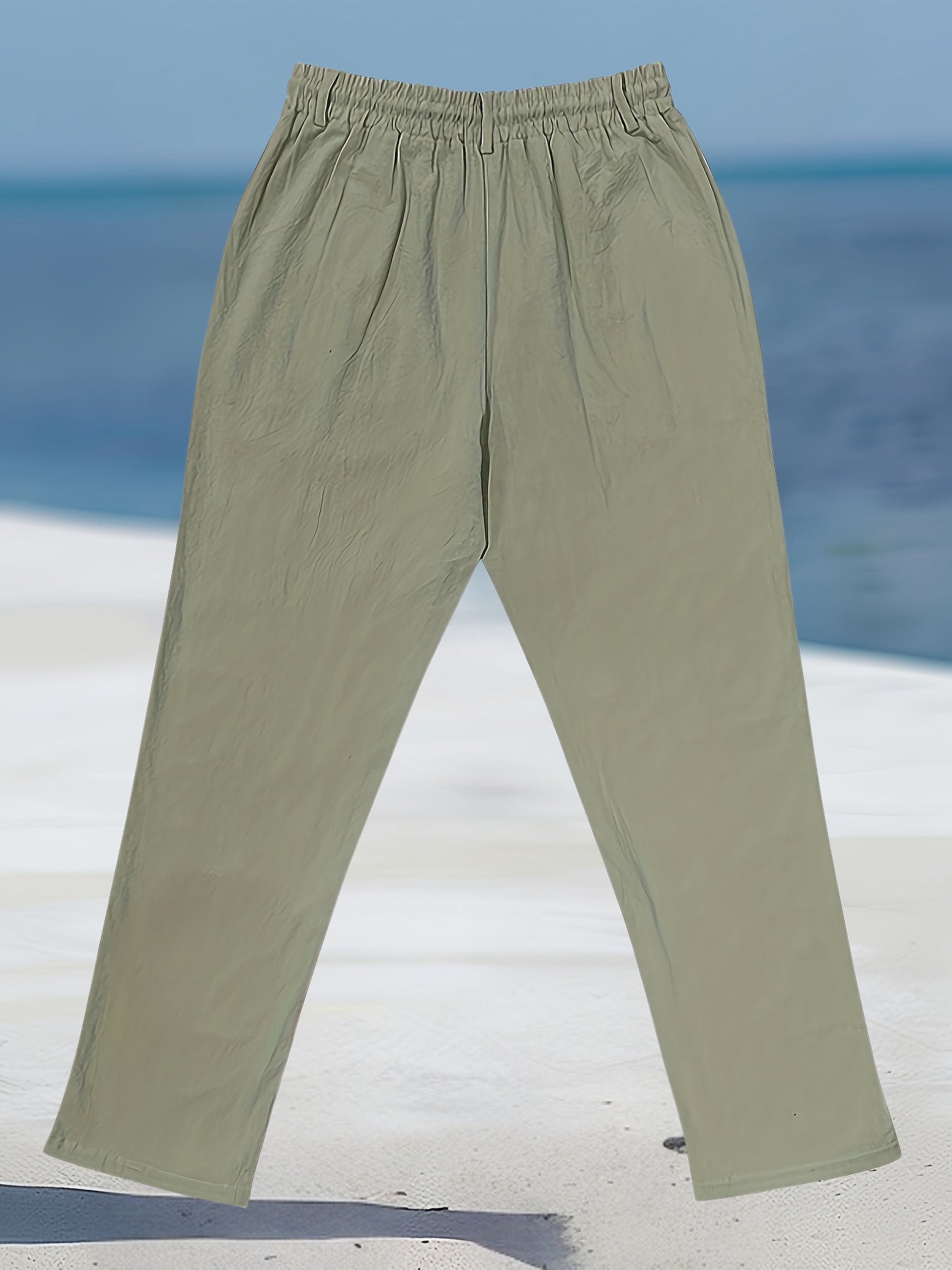 Pantalón de Pierna Ancha con Cintura Elástica y Cordón para Hombre | Ideal para Uso Diario