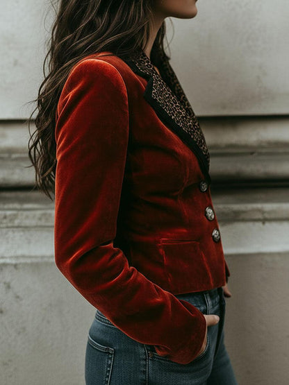 Blazer con Motivo Leopardo y Corte Ajustado para Personas Adultas | Ideal para Ocaciones Formales y Semi-Formales