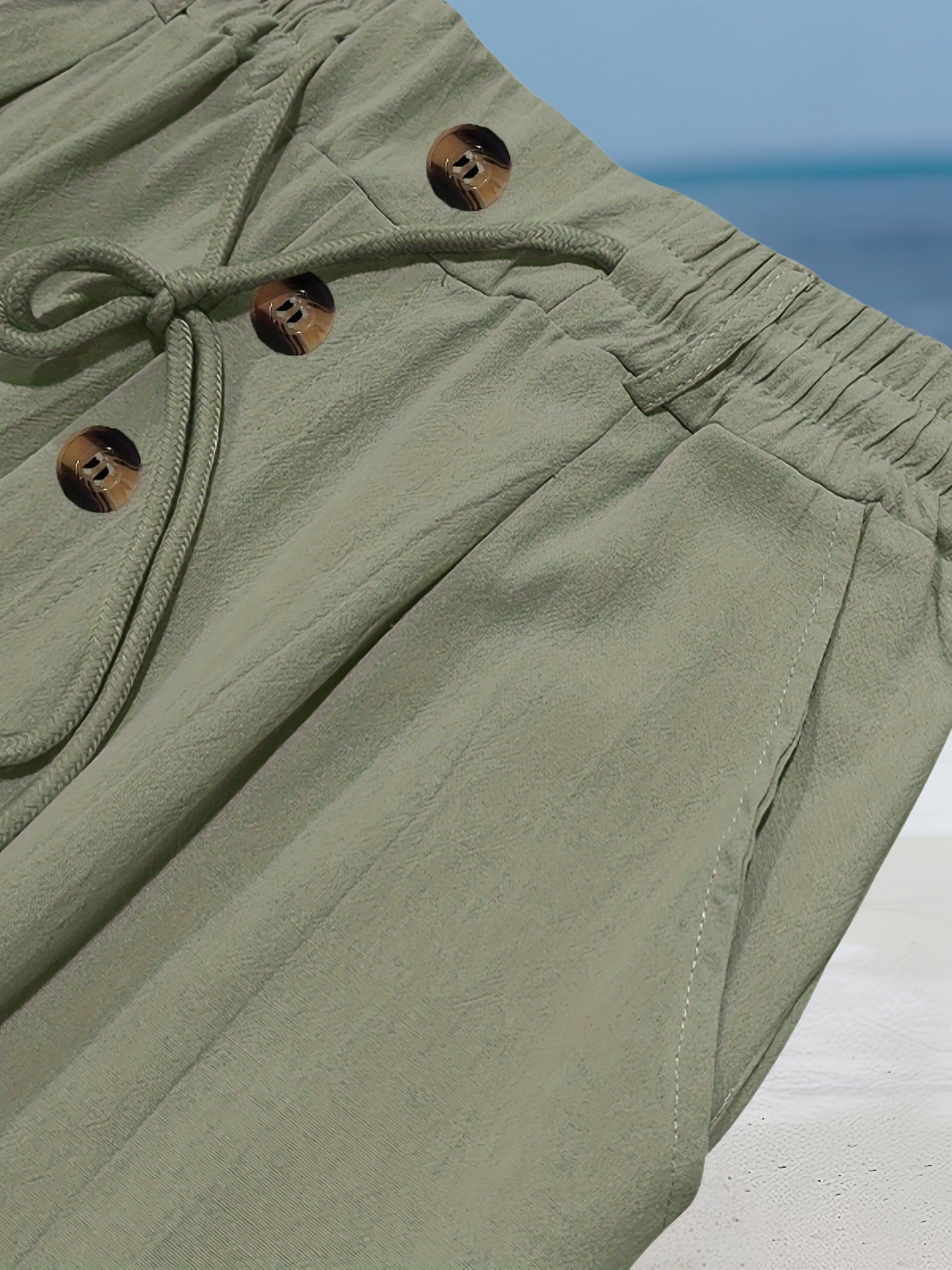 Pantalón de Pierna Ancha con Cintura Elástica y Cordón para Hombre | Ideal para Uso Diario