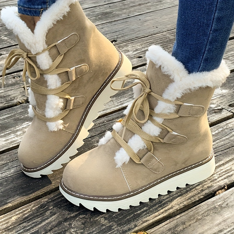 Botas con Cordones y Suela Plataforma para Mujer | Ideal para Temporada de Invierno