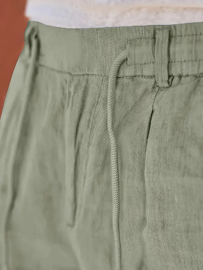 Pantalón Casual de Corte Amplio con Cintura Elástica y Cordón para Hombre | Ideal para Uso Diario