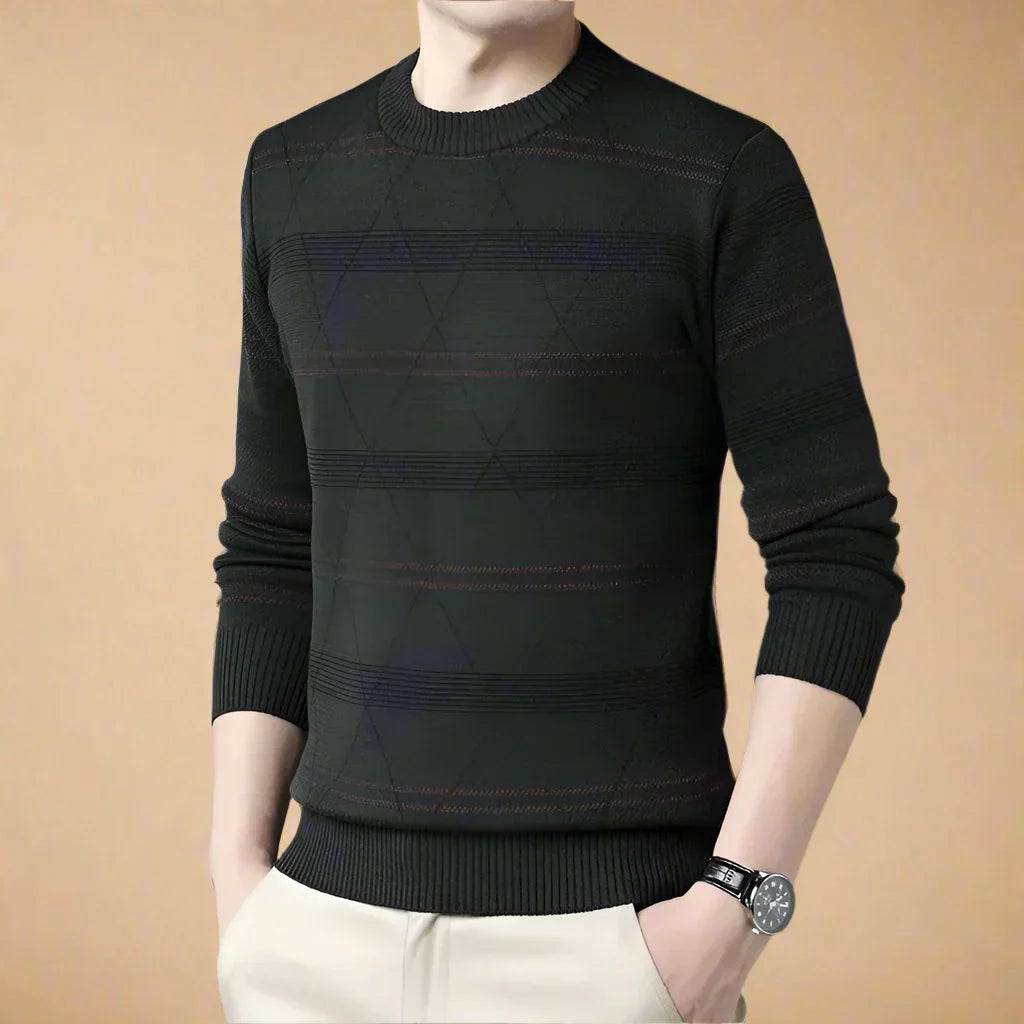 Jersey De Manga Larga Con Motivos Discretos Para Hombre | Ideal Para Uso Diario Y Formal