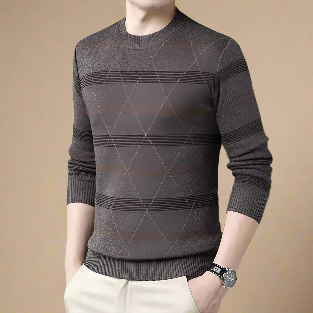 Jersey De Manga Larga Con Motivos Discretos Para Hombre | Ideal Para Uso Diario Y Formal