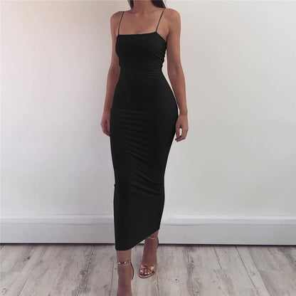 Vestido Midi Ajustado Con Tirantes Finos Para Mujer | Ideal Para Eventos Y Salidas Nocturnas