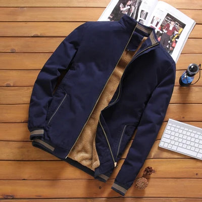 Chaqueta Bomber Con Cierre Frontal Para Hombre | Ideal Para Uso Diario En Clima Fresco