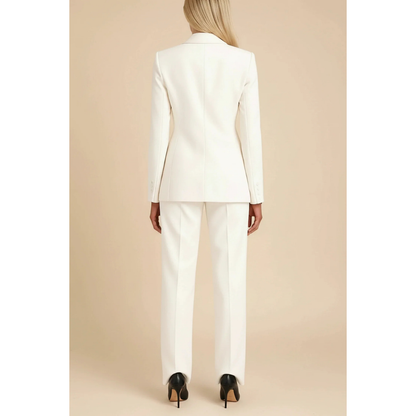 Conjunto De Chaqueta Larga Y Pantalón De Corte Recto Para Mujer | Ideal Para Oficina Y Eventos Formales