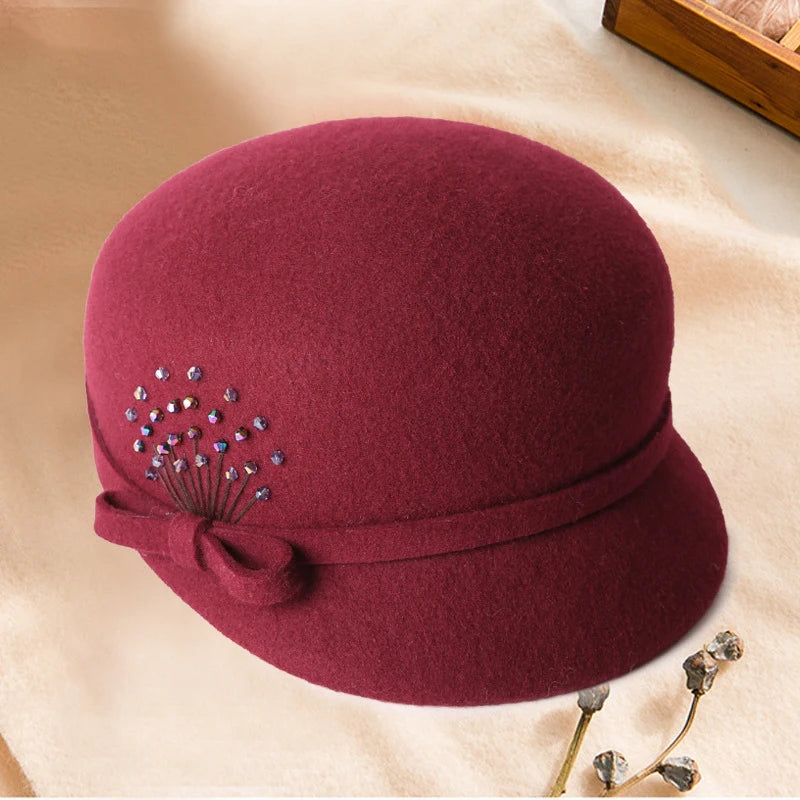 Boina De Invierno Con Visera Y Detalles Decorativos Para Mujer | Ideal Para Temporada Fría