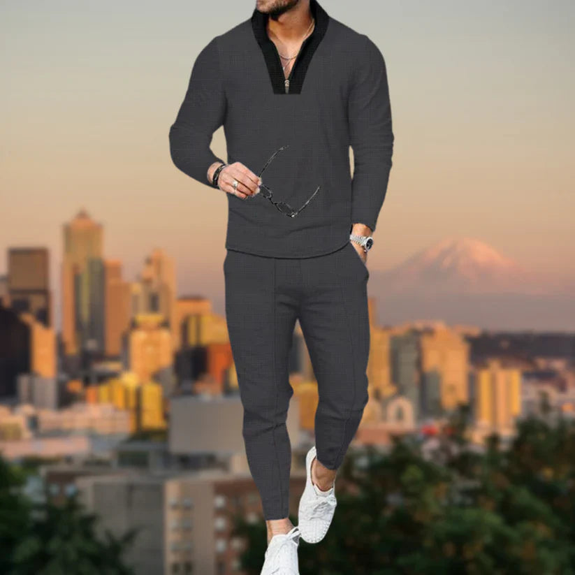 Conjunto con Cremallera y Manga Larga para Hombre | Ideal para Uso Diario y Actividades de Ocio