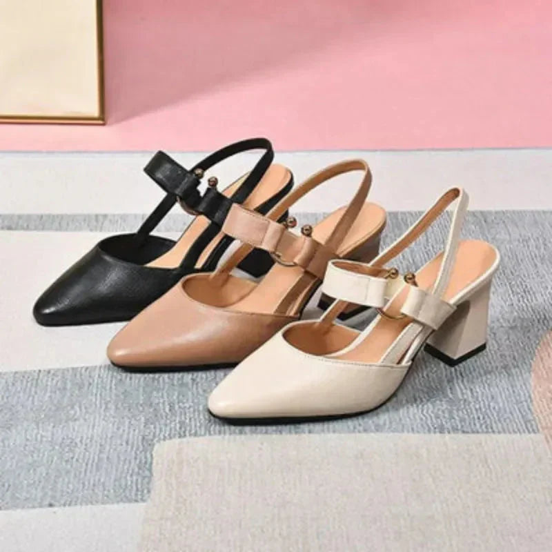 Sandalias Con Tacón Y Correa Slingback Para Mujer | Ideal Para Temporada Cálida