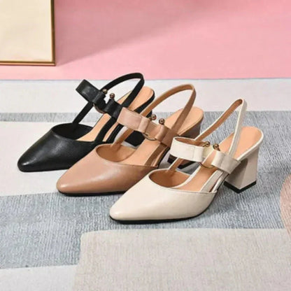 Sandalias Con Tacón Y Correa Slingback Para Mujer | Ideal Para Temporada Cálida