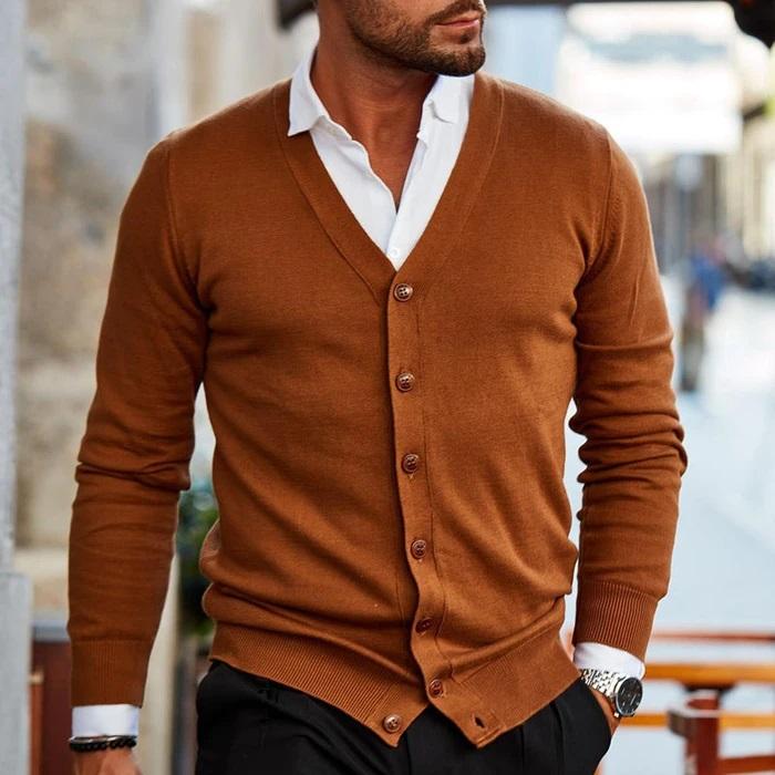 Jersey De Hombre Con Cuello En V Y Botones | Ideal Para Uso Diario Informal Y Profesional