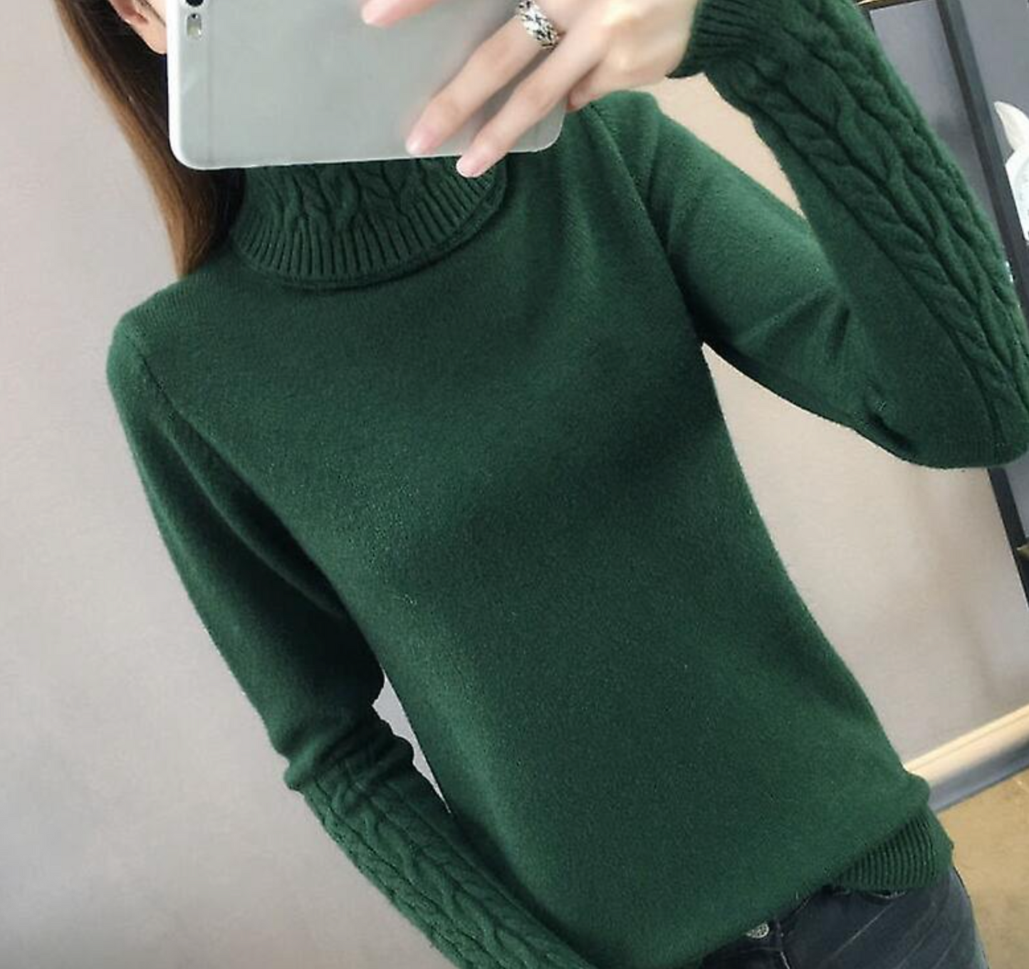 Pulóver de Cuello Alto con Mangas Largas para Mujer | Ideal para Temporada Fría