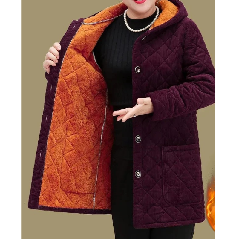 Chaqueta Acolchada con Cierre de Botones para Mujer | Ideal para Temporada Fría