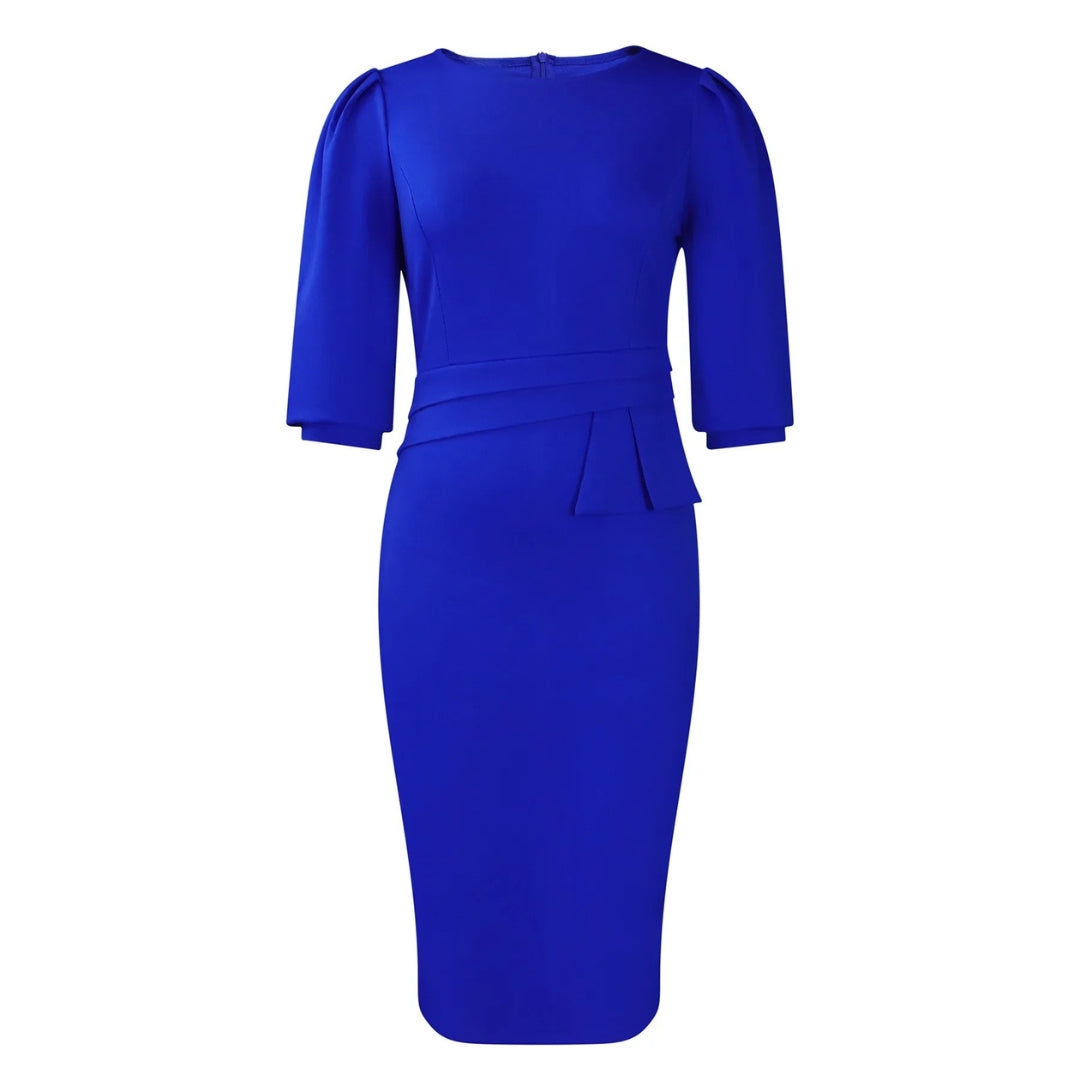 Vestido Midi Tipo Lápiz Con Cinturón En La Cintura Para Mujer | Ideal Para Uso Profesional Y Diario