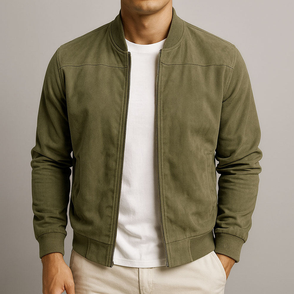 Chaqueta Con Cremallera Frontal Y Cuello Alto Para Hombre | Ideal Para Uso Diario Y Entretiempo