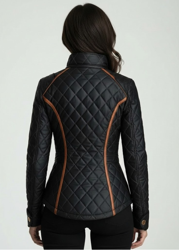 Chaqueta Acolchada con Cuello Alto para Mujer | Ideal para Temporadas Frías