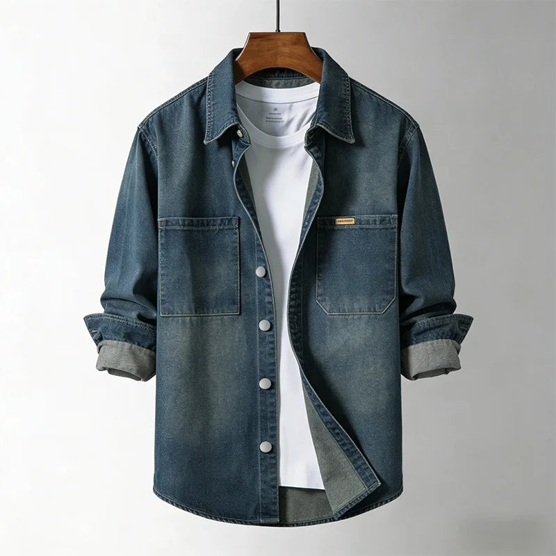 Sobrecamisa Con Cierre De Botones Y Corte Oversize Para Hombres | Ideal Para Uso Diario En Capas