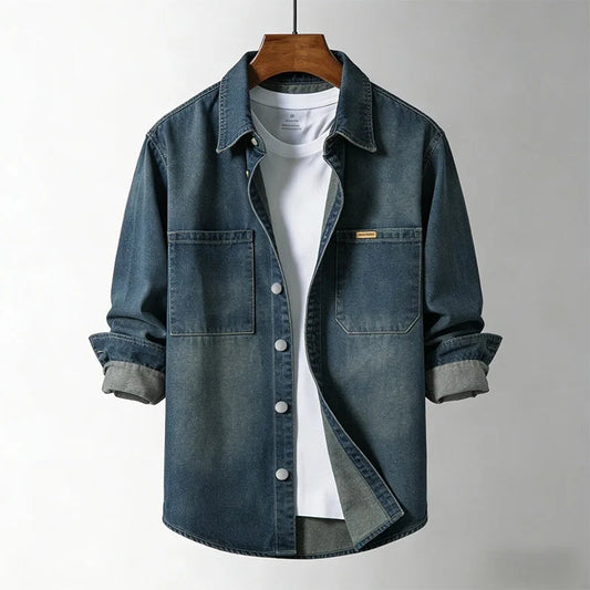 Sobrecamisa Con Cierre De Botones Y Corte Oversize Para Hombres | Ideal Para Uso Diario En Capas