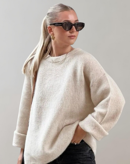 Suéter Oversized Con Diseño Liso Para Mujer | Ideal Para Otoño E Invierno