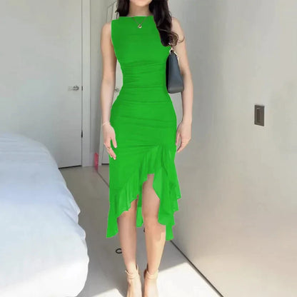 Vestido Sin Mangas con Estructura Plisada Para Mujer | Ideal Para Uso Diario y Eventos Planificados