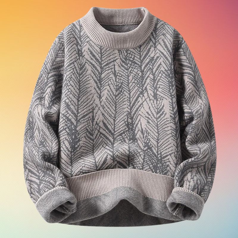 Jersey de Cuello Redondo con Motivo Tejido para Hombre | Ideal para Uso Diario y Semi-Formal