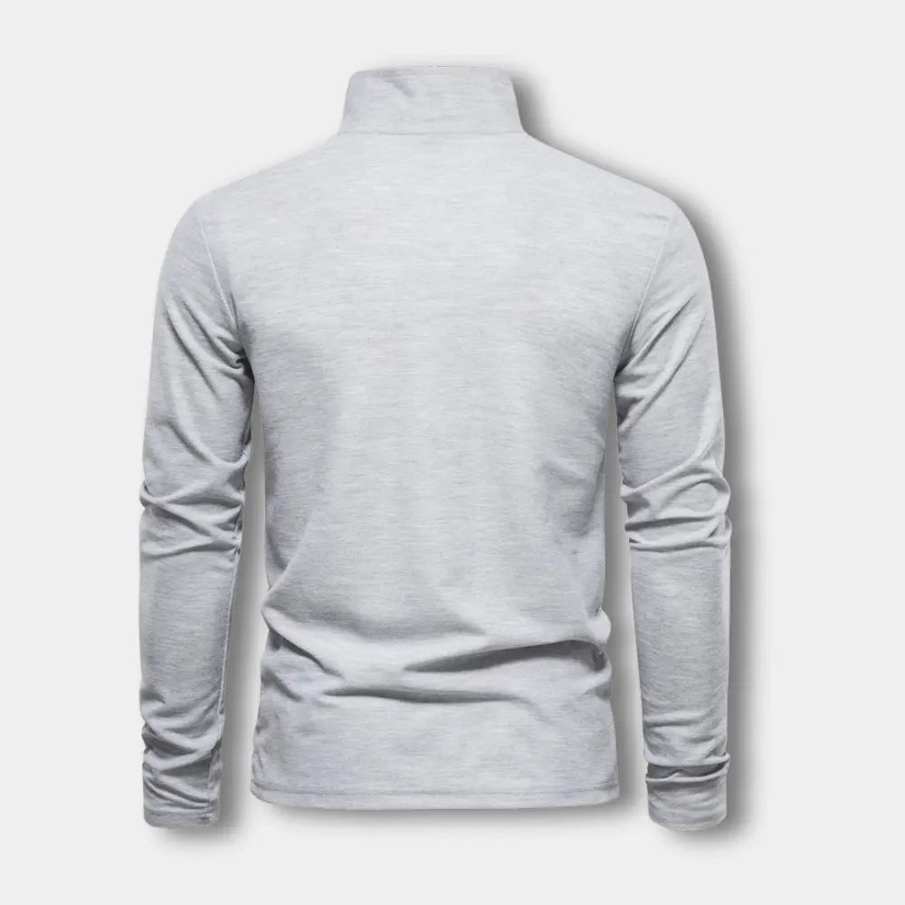 Polo De Manga Larga Con Cuello Abierto Y Cierre De Tres Botones Para Hombre | Ideal Para Uso Diario Y Actividades Informales