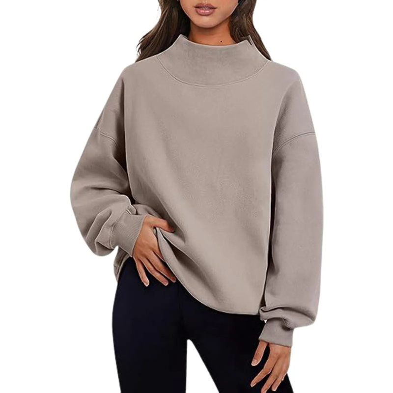 Sudadera de Cuello Subido y Corte Amplio para Mujer | Ideal para Uso Diario en Clima Fresco